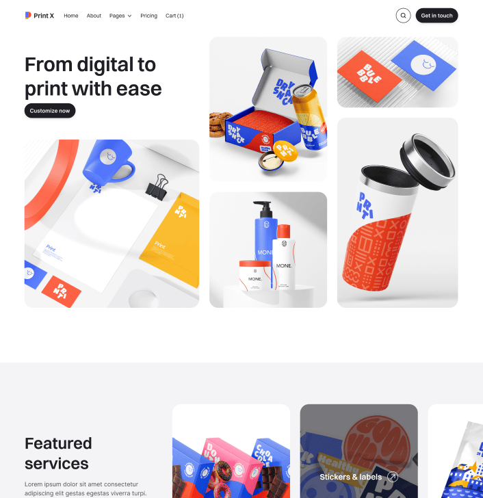 Print X - Home V2 Main Page - Printing Services Webflow Template