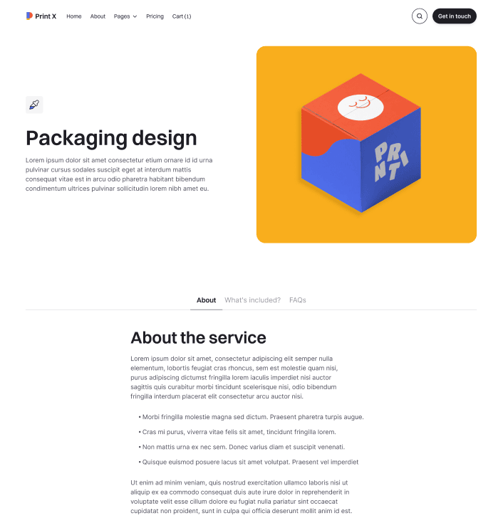 Print X - Services Single Main Page - Printing Services Webflow Template