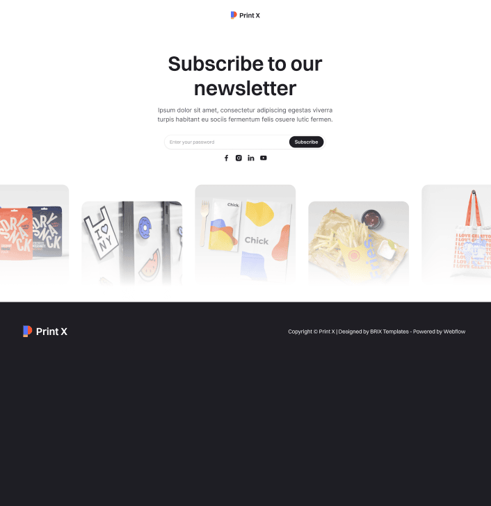 Print X - Coming Soon Utility Page - Printing Services Webflow Template