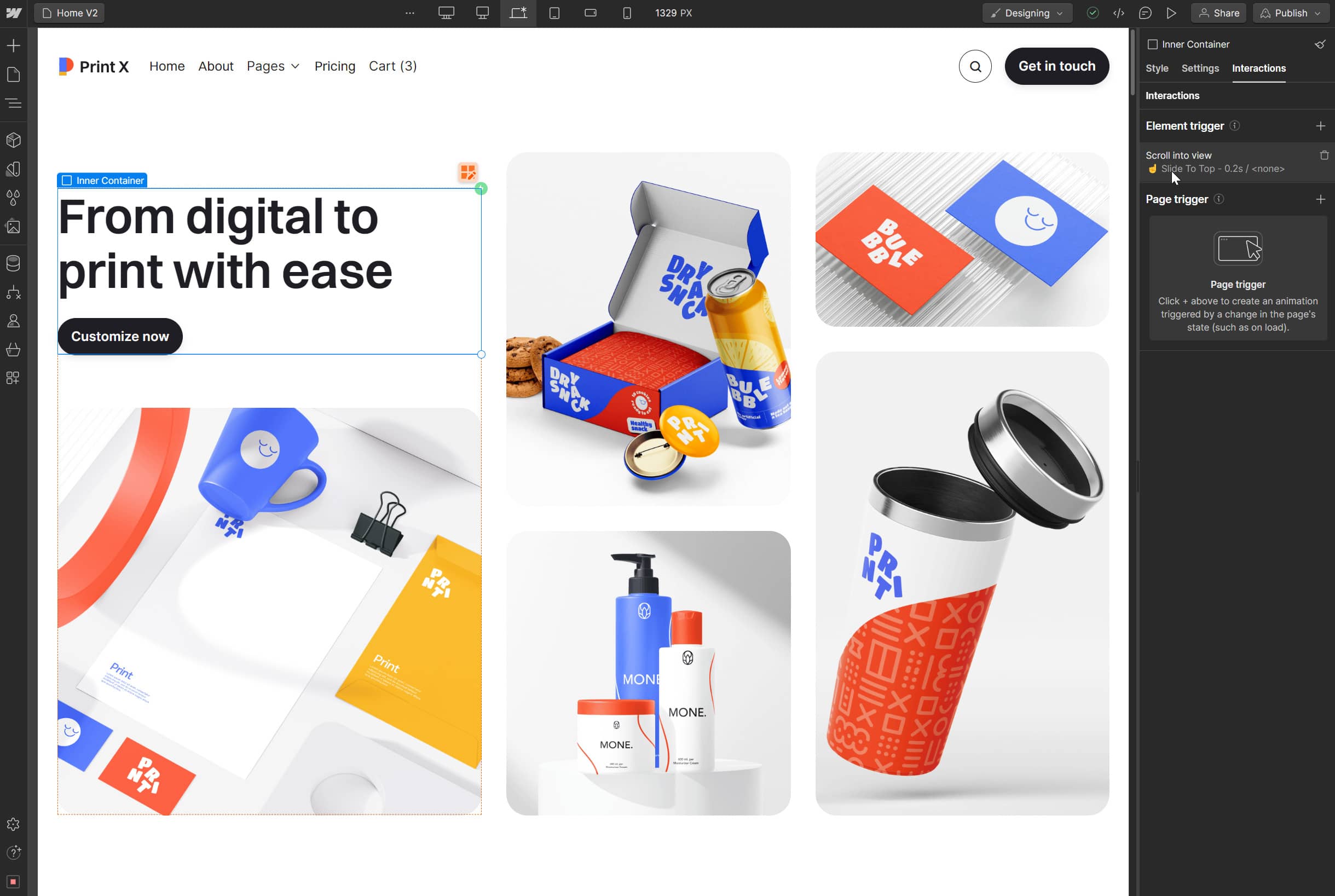 Animations - Print X Webflow Template