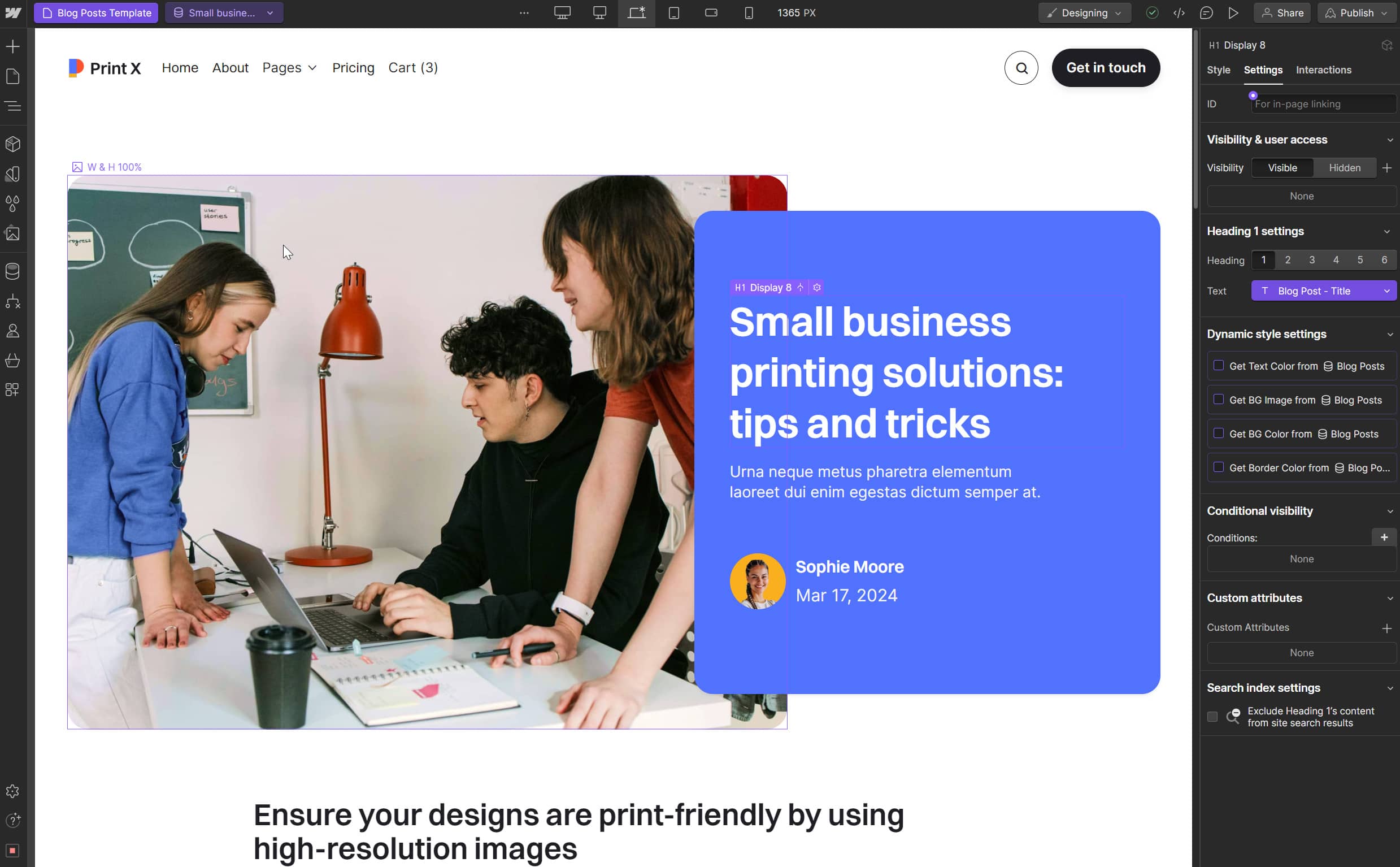 CMS Page - Print X Webflow Template