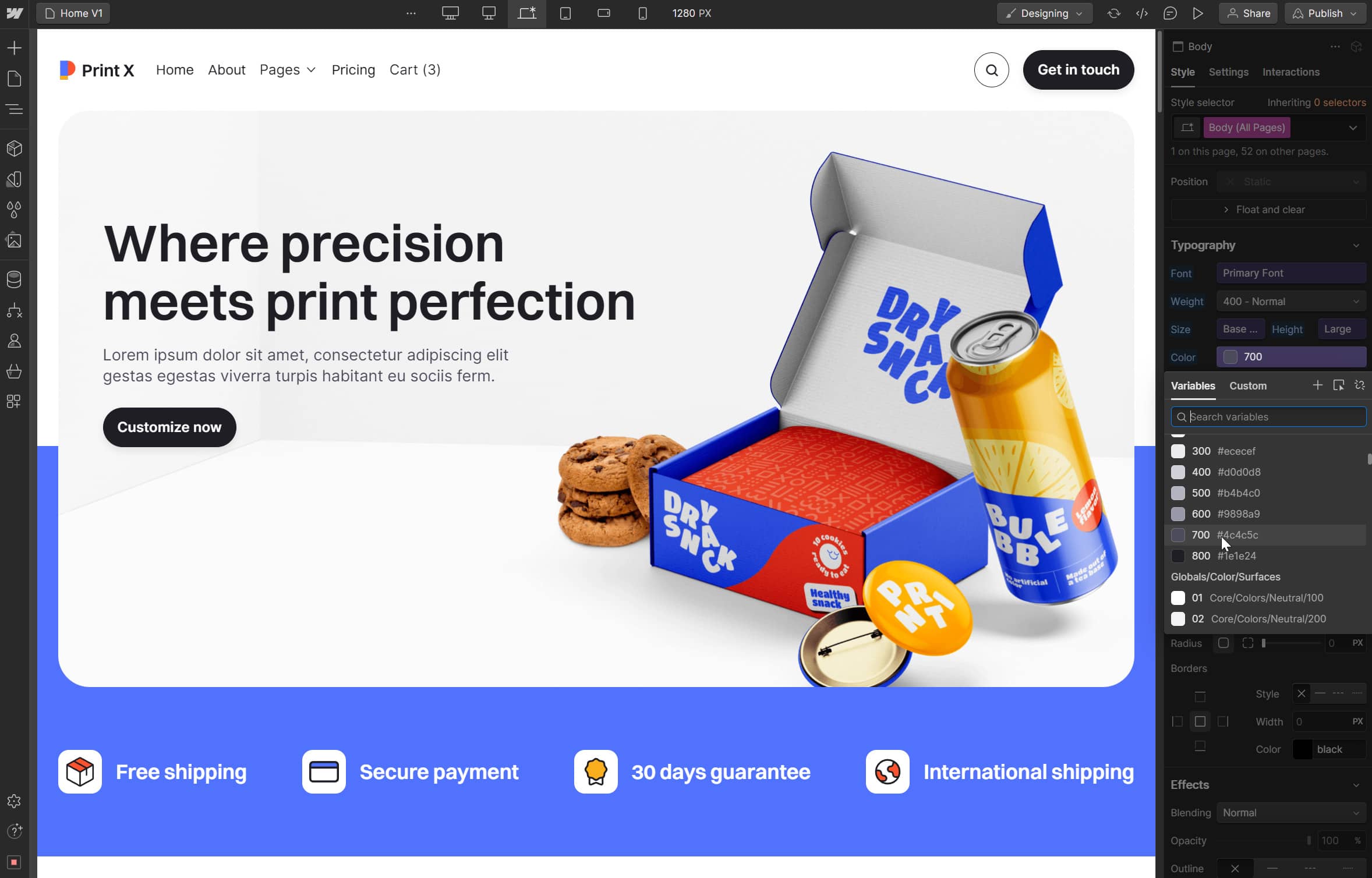 Color - Print X Webflow Template