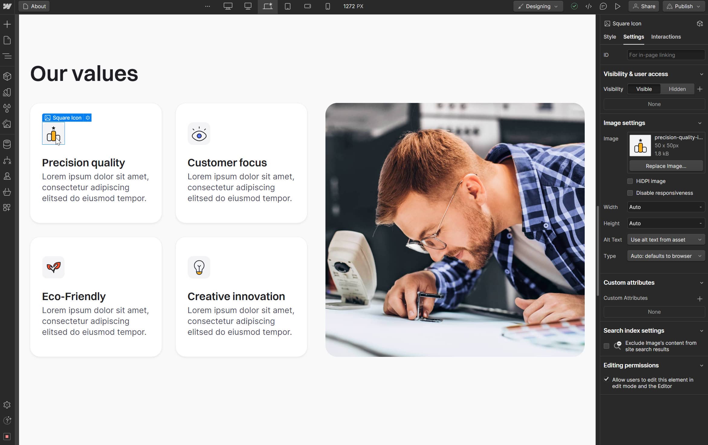 Icons And Graphics - Print X Webflow Template