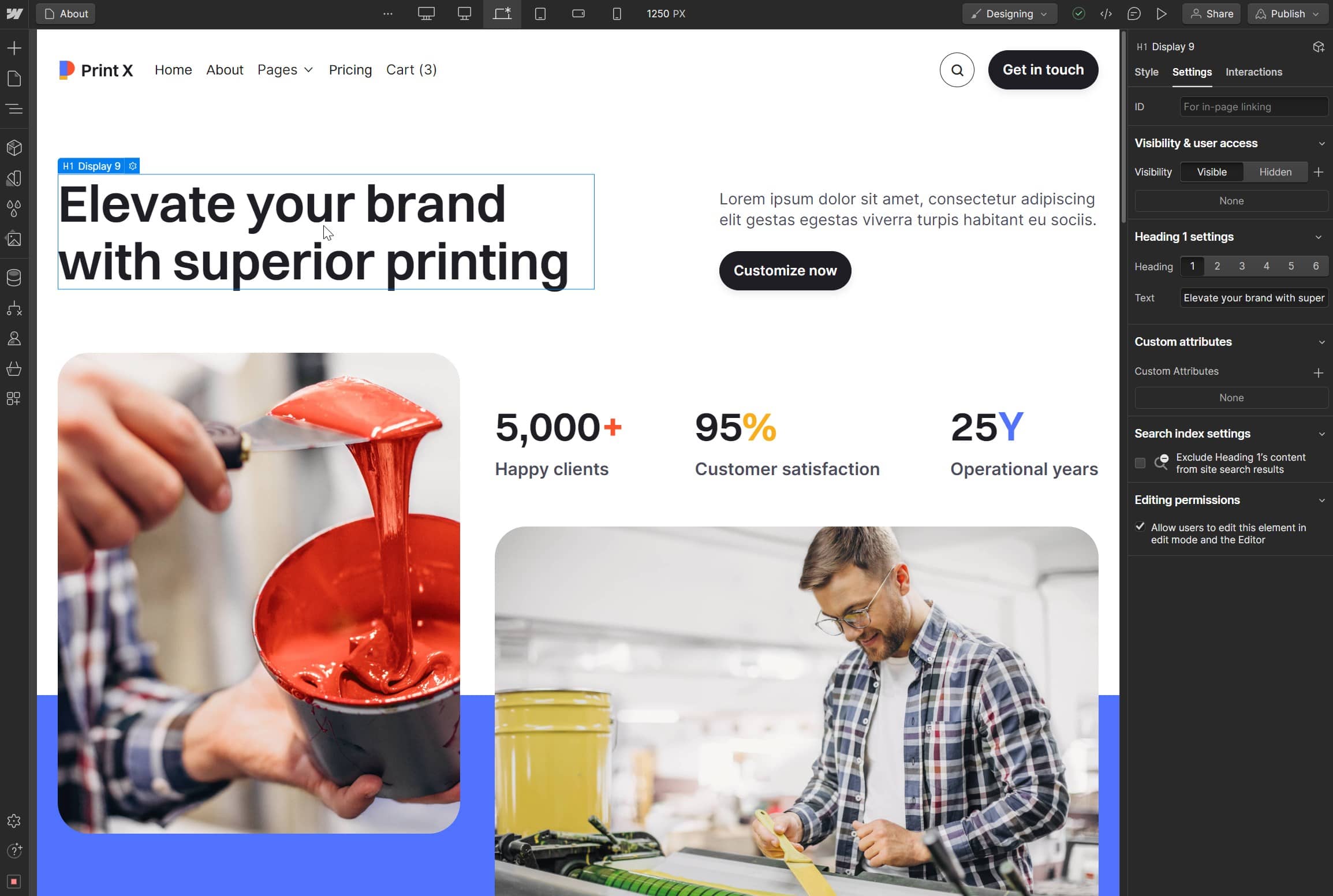 Static Content - Print X Webflow Template