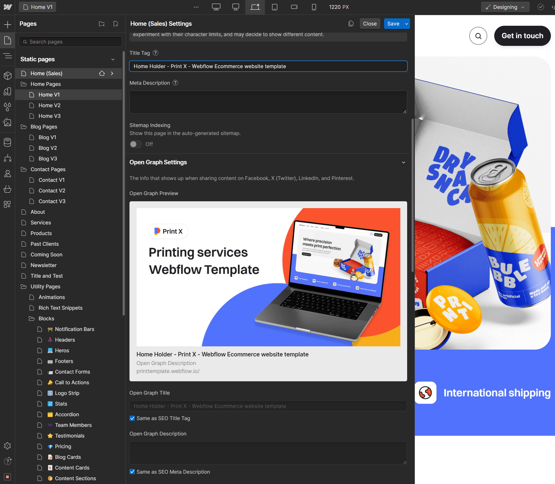 SEO - Print X Webflow Template