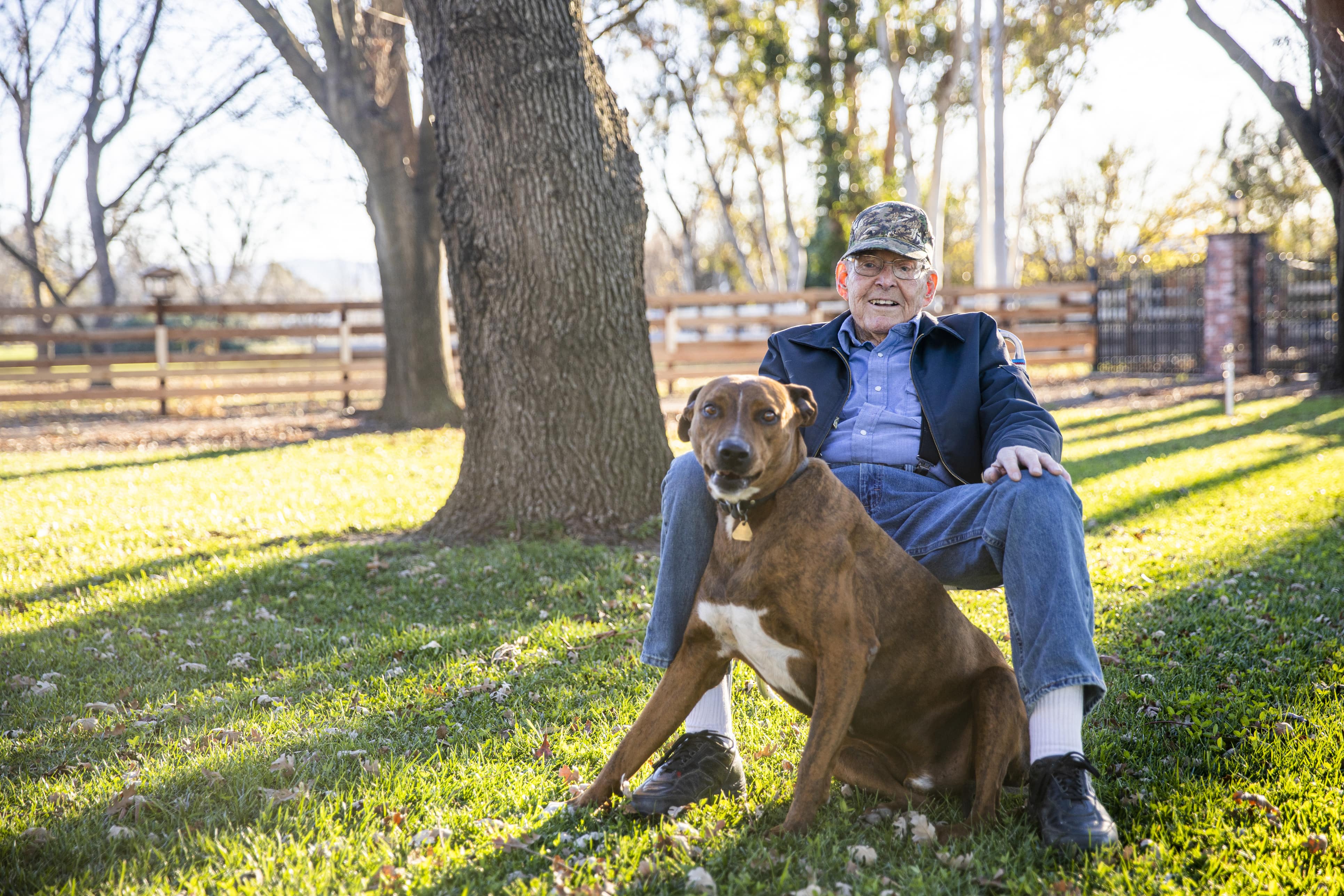 Retired veteran with his dog