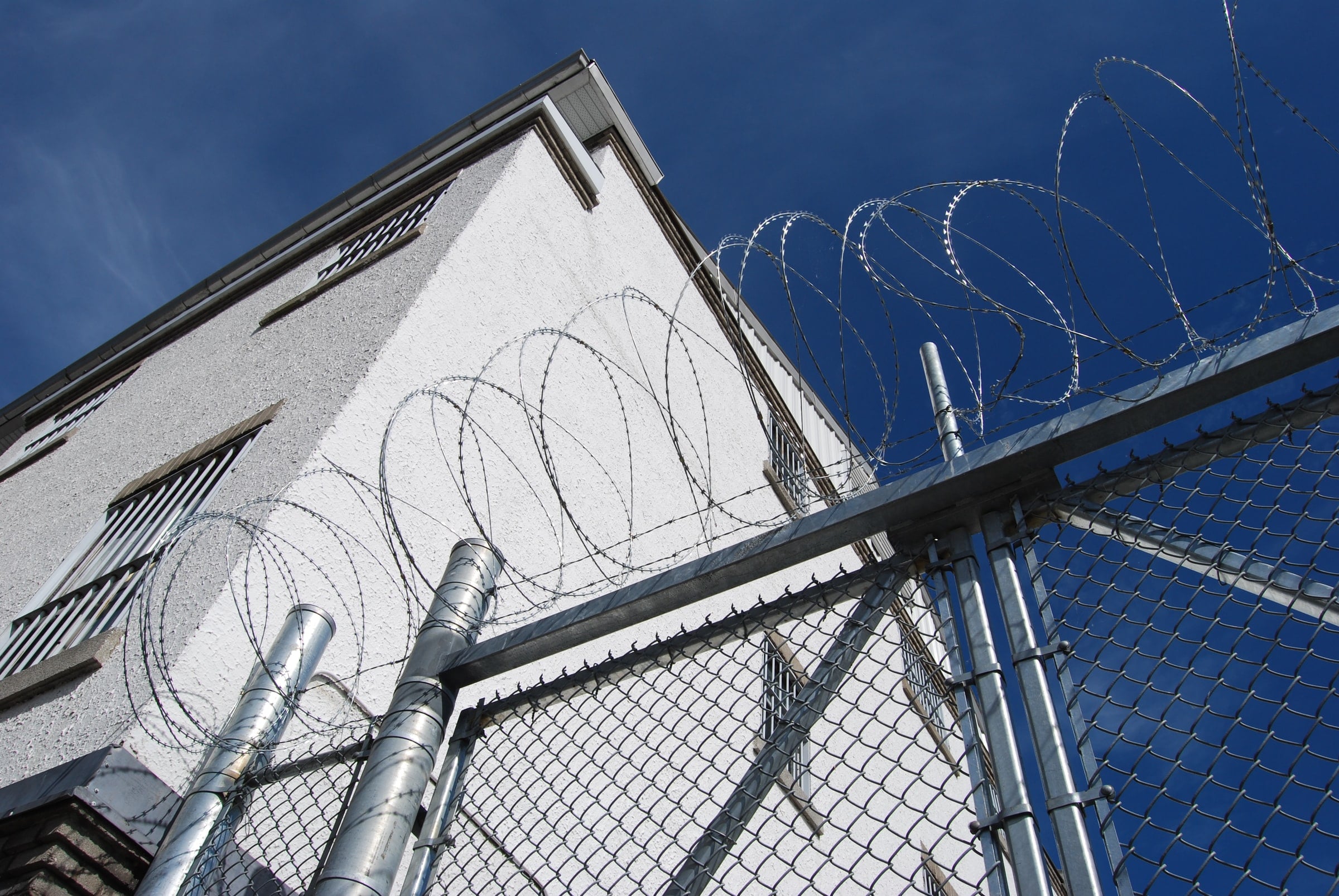 Barbed wire outside of prison