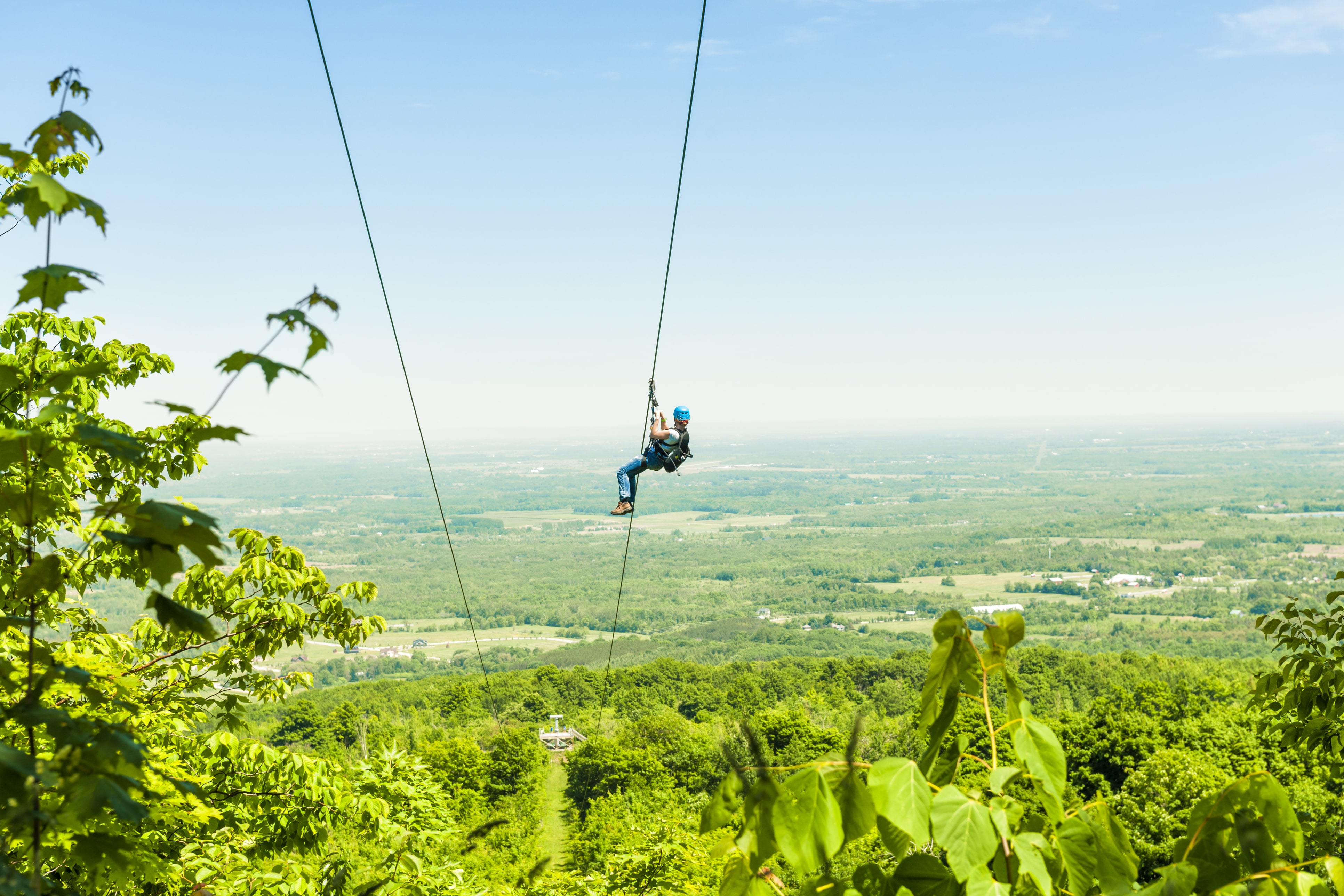 Person on a zipline