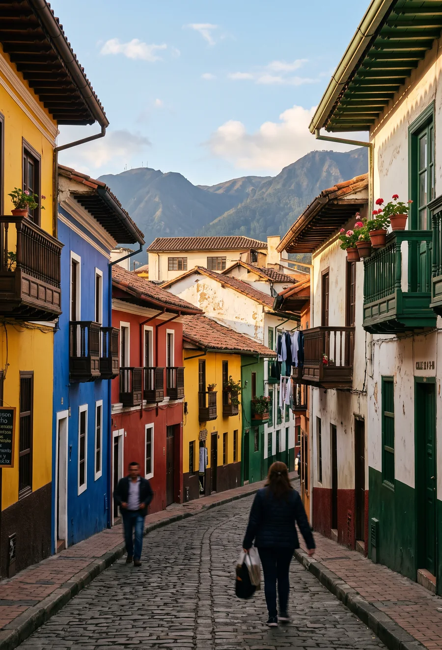 Calle de La Candelaria, en el centro histórico de Bogotá