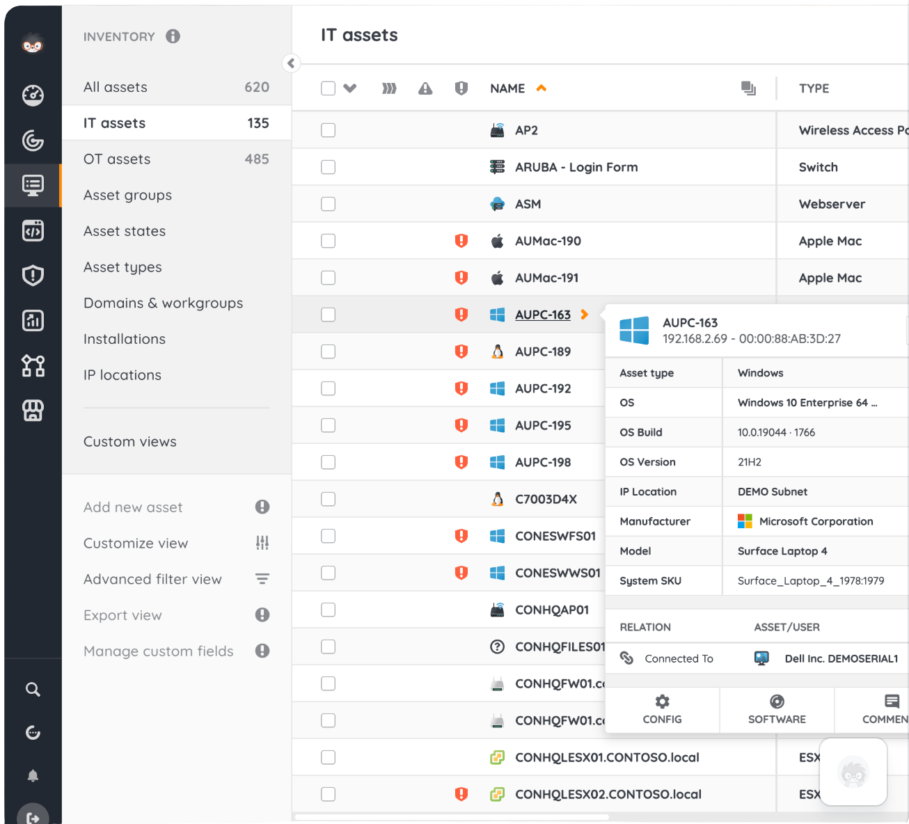 Lansweeper Oberfläche