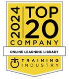 UpsideLMS Top LMS Solutions with A Content Library Award