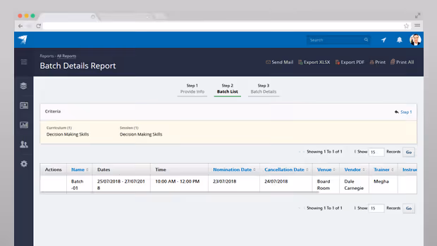Batch Details Report