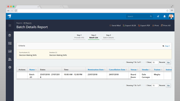 Batch Details Report