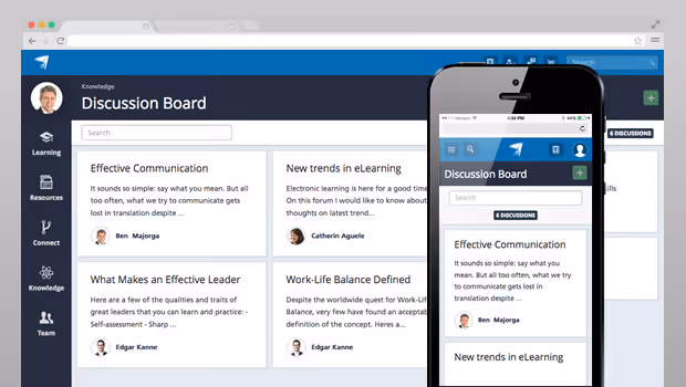 UpsideLMS Knowledge Collaboration through Discussion Forum