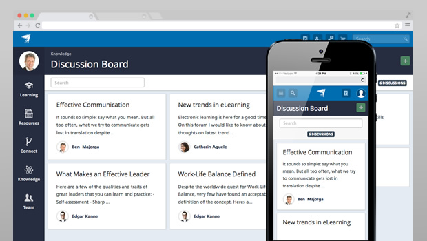 UpsideLMS Knowledge Collaboration through Discussion Forum