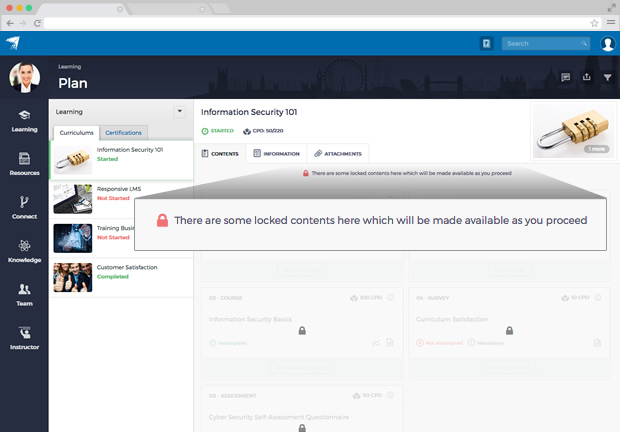 Learning Content Visibility Management