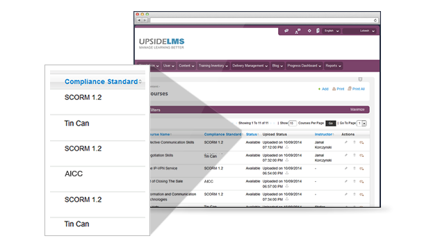 Upload & Access xAPI Compliant Courses Via Upside LMS