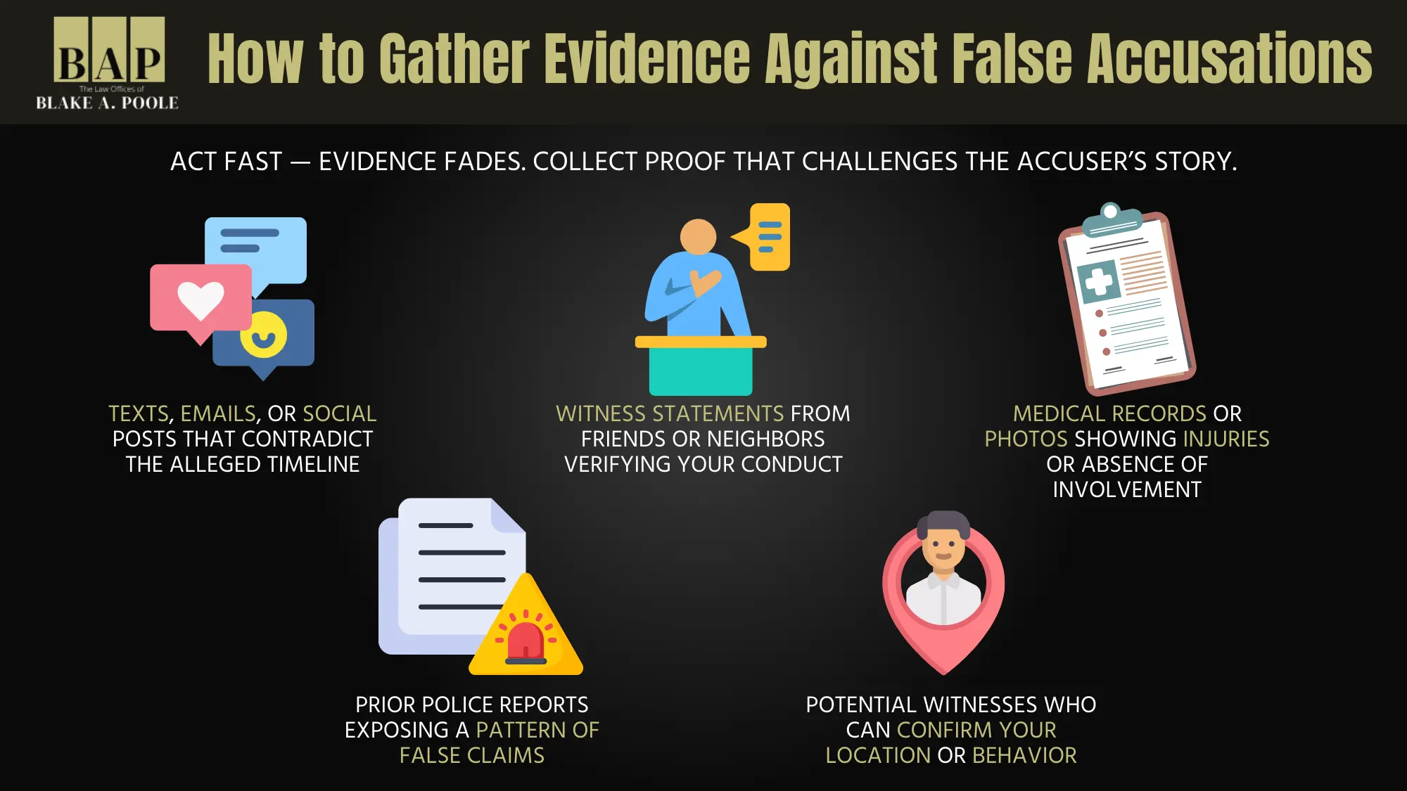 How to Gather Evidence Against False Accusations