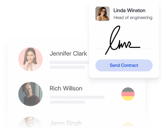 User list with signature