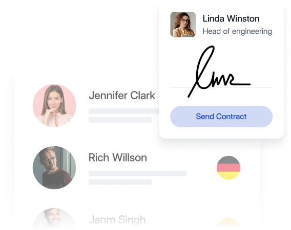 User list with signature
