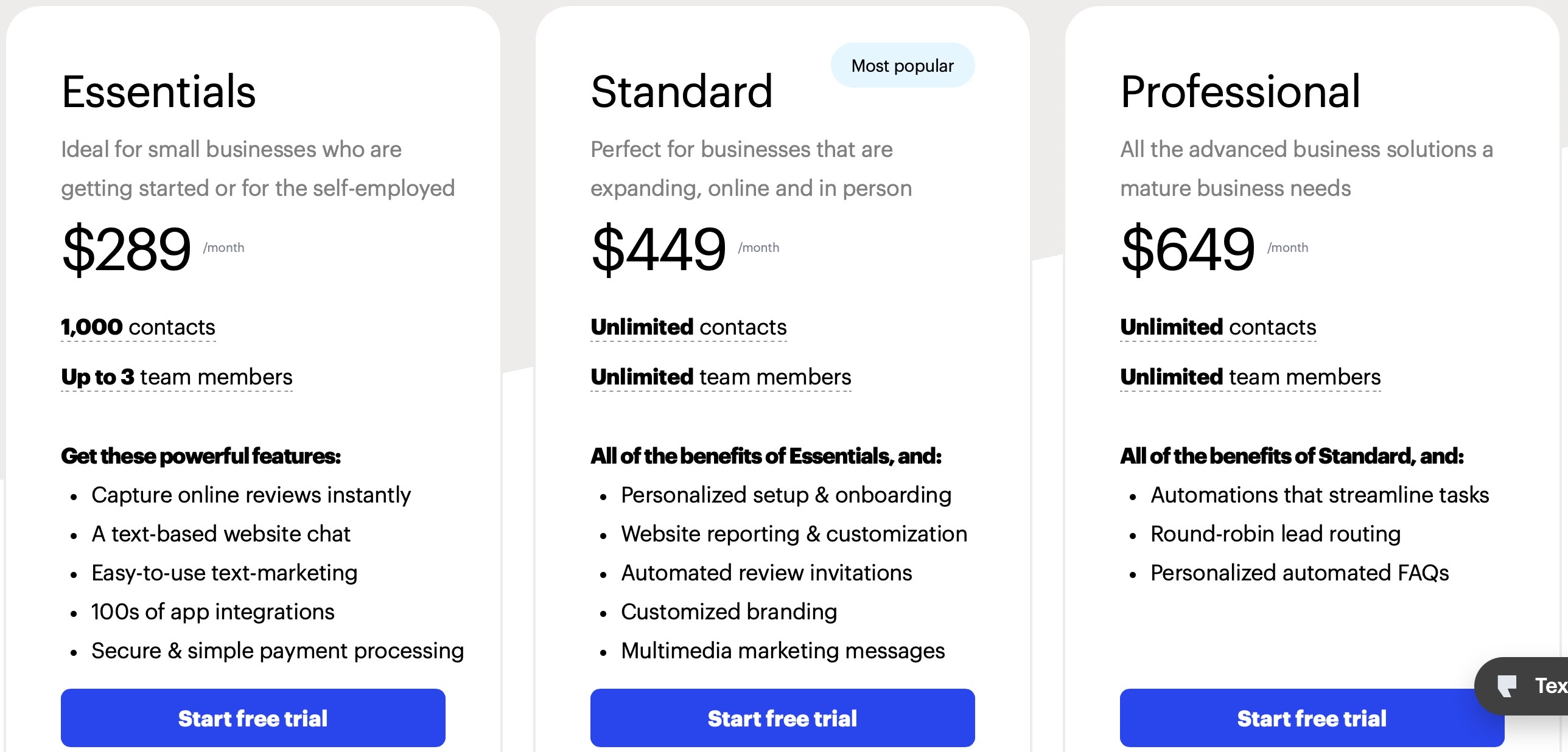 pricing_text message api