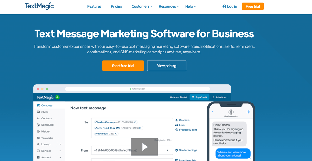 TextMagic_texting service for business