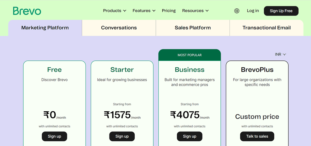 Klaviyo Alternatives _Brevo (Previously Sendinblu) pricing
