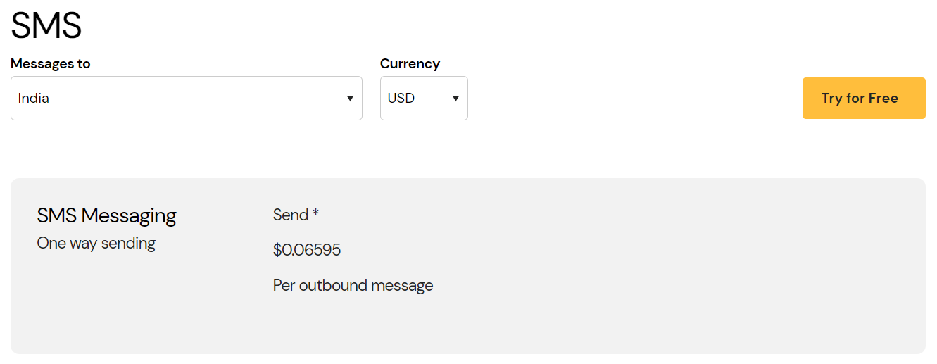Sinch pricing_a2p messaging companies