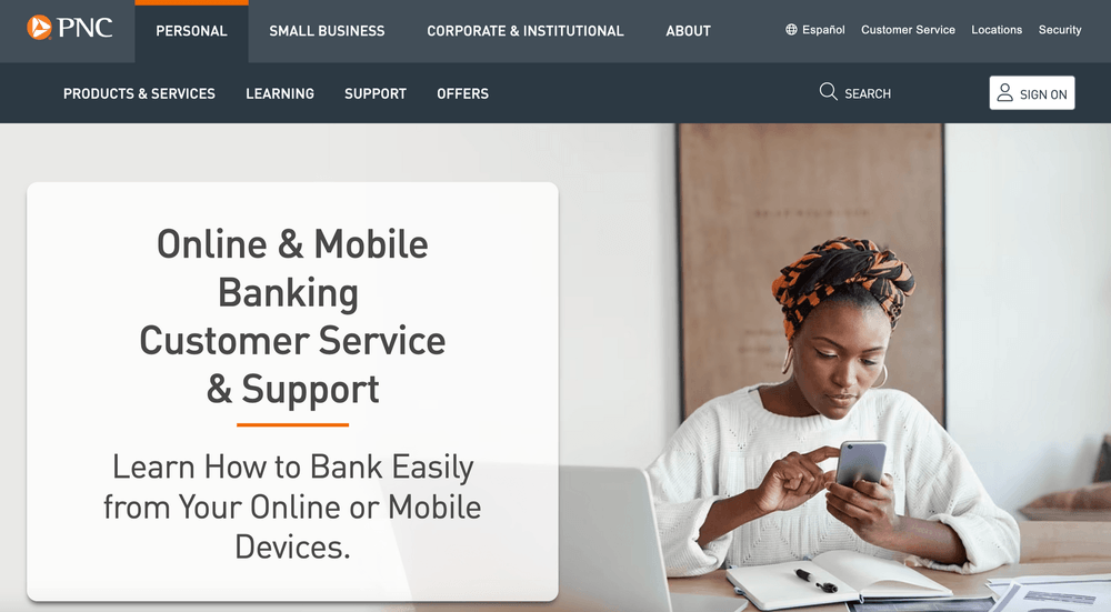 Customer support in banking_pnc bank example