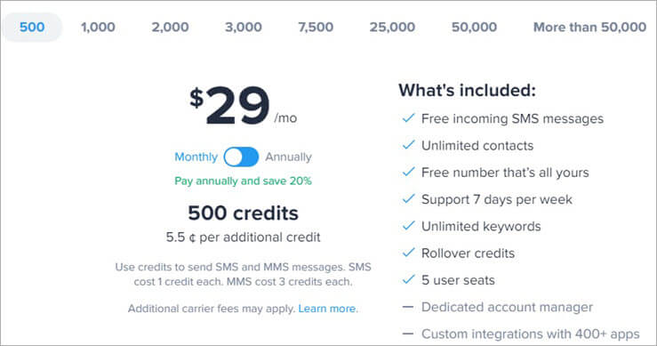 simple texting pricing_text marketing for small business