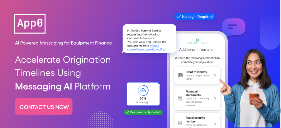 commercial lending automation using App0's text messaging platform