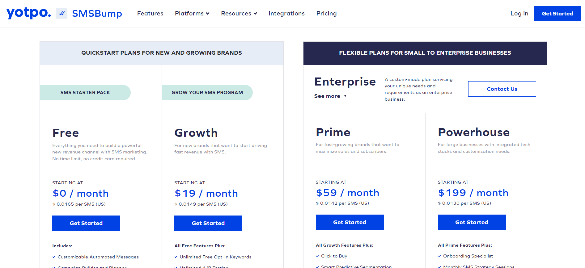 SMS marketing platforms_Shopify_SMSBump_Pricing