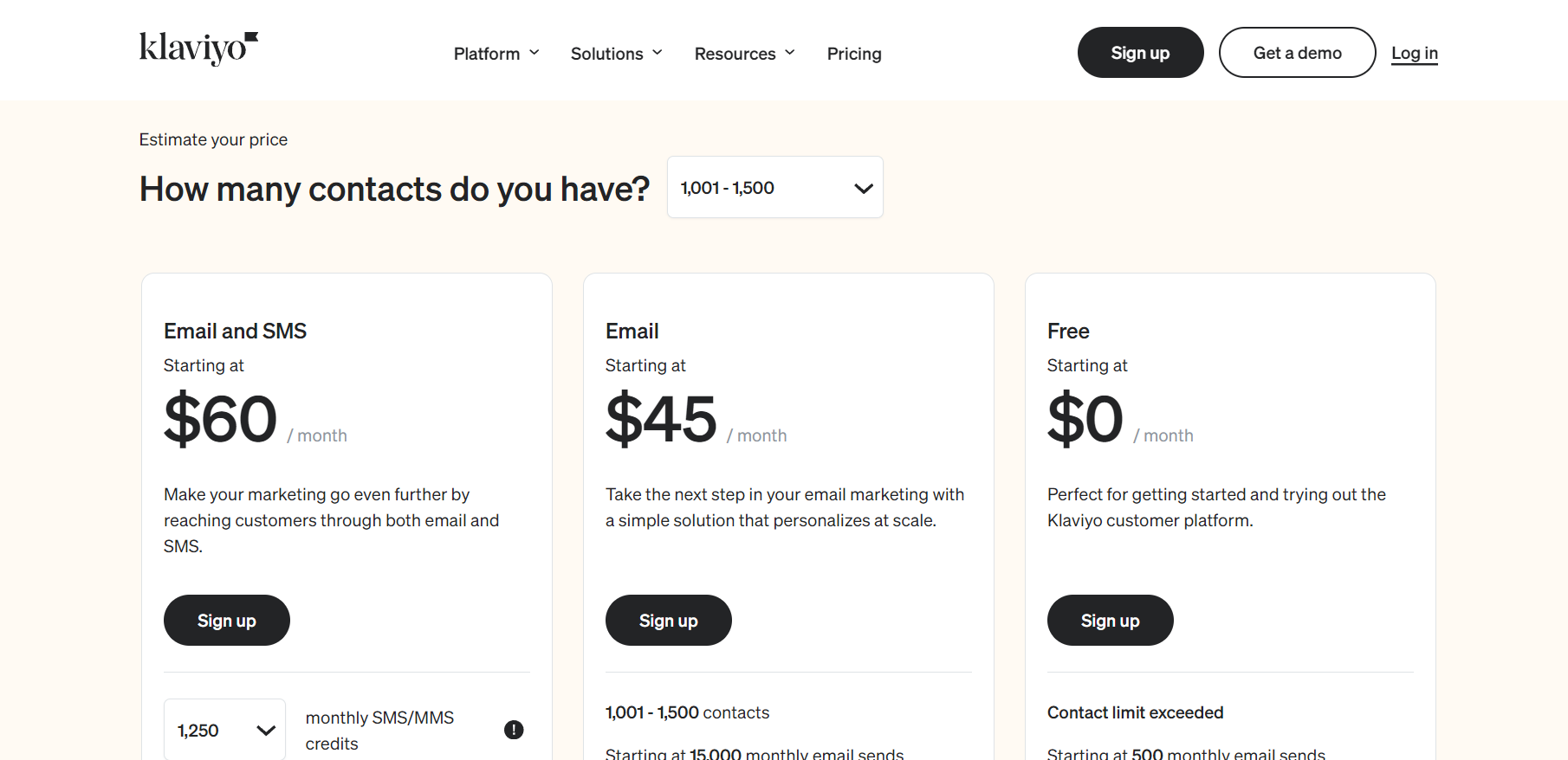 SMS_marketing_platforms_for_Shopify_Klaviyo_pricing