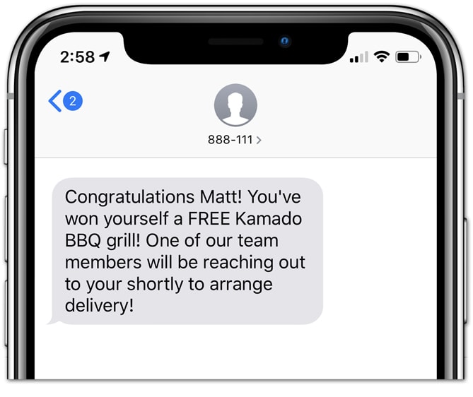 Giveaways_sms marketing examples