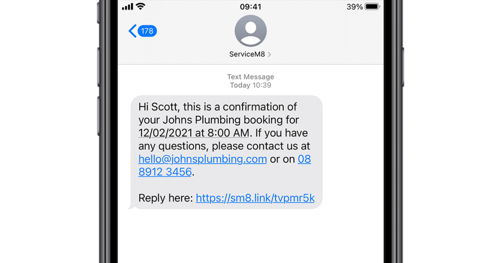 Send booking confirmations_transactional text messaging for business