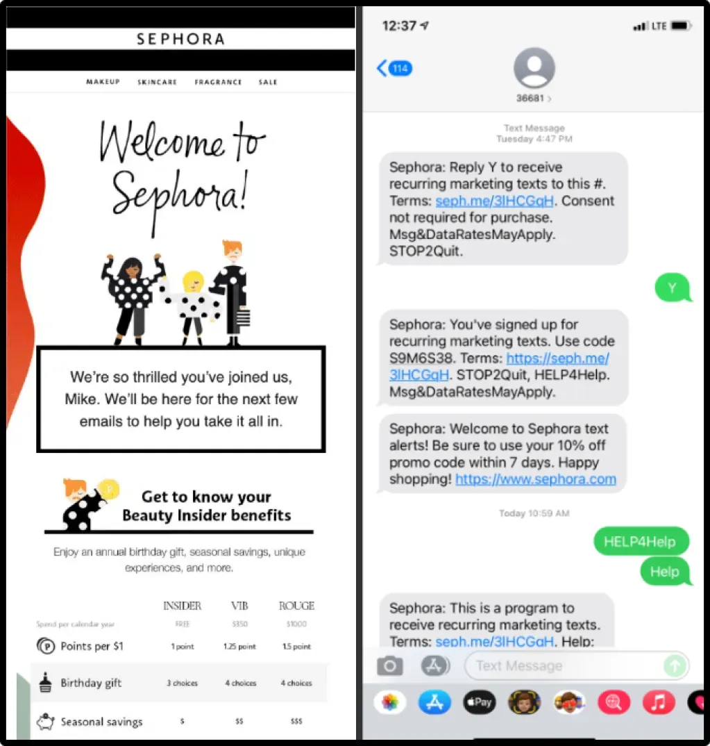 sephora_two way SMS