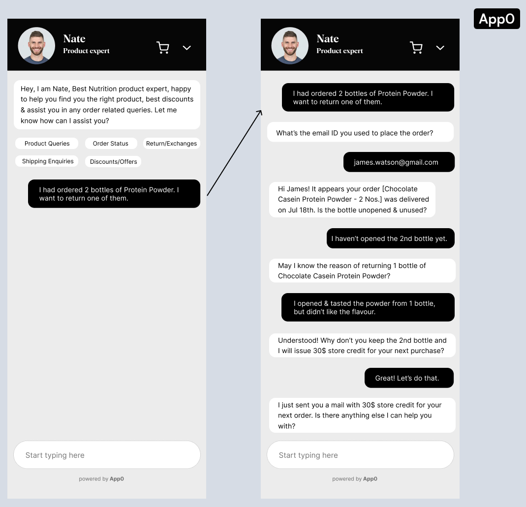 post purchase customer support_App0 AI