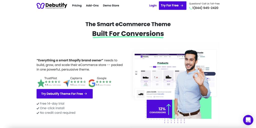 Shopify store featuring a demo_Shopify conversion optimizaton