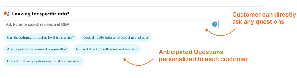 Amazon's AI product FAQ for health & wellness brands