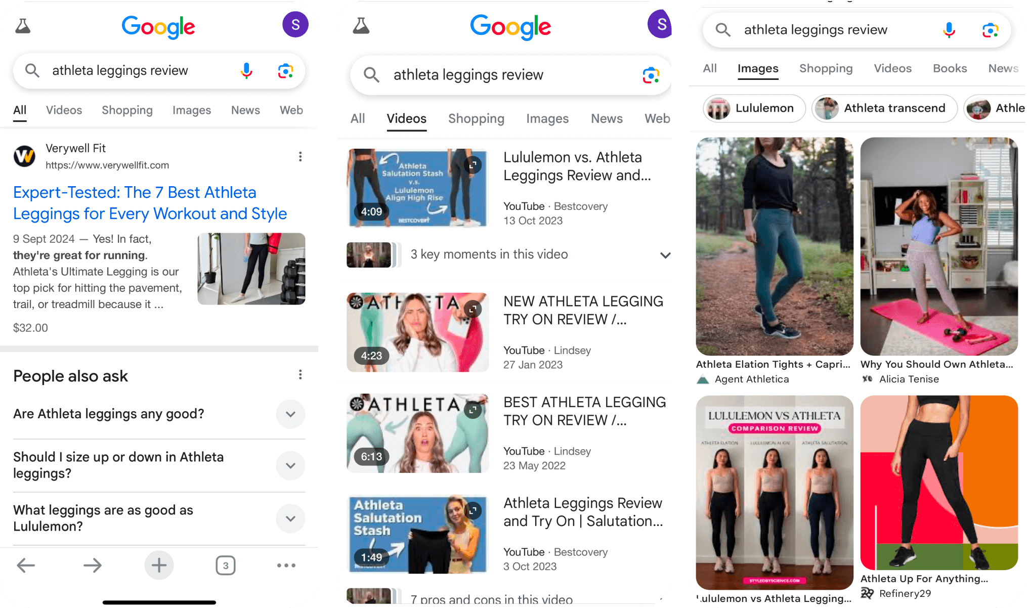 Athleta Review - Consideration Stage_Ecommerce conversion funnel