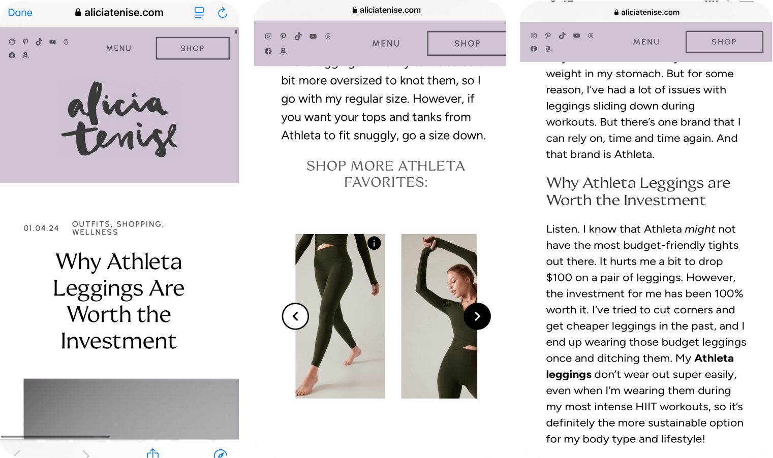 Alice Tenise - Athleta Review_Ecommerce conversion funnel