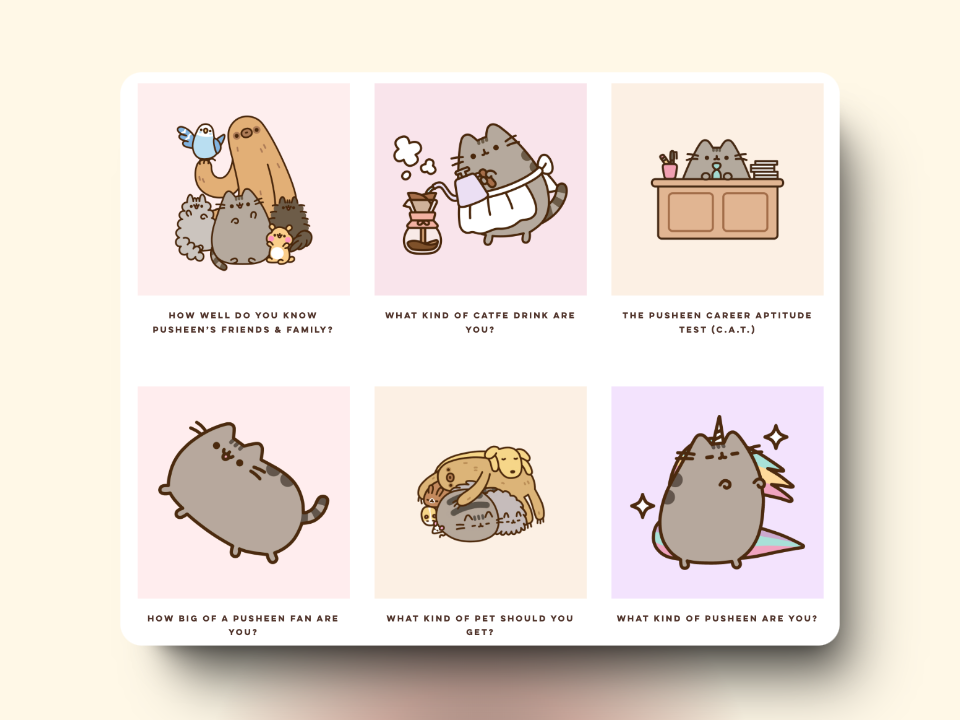 Product Recommendation Quizzes_Pusheen