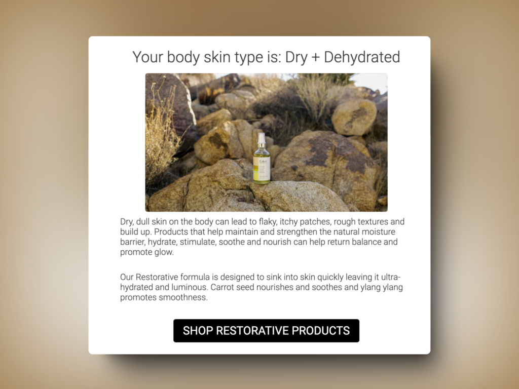 Esker beauty skin type results