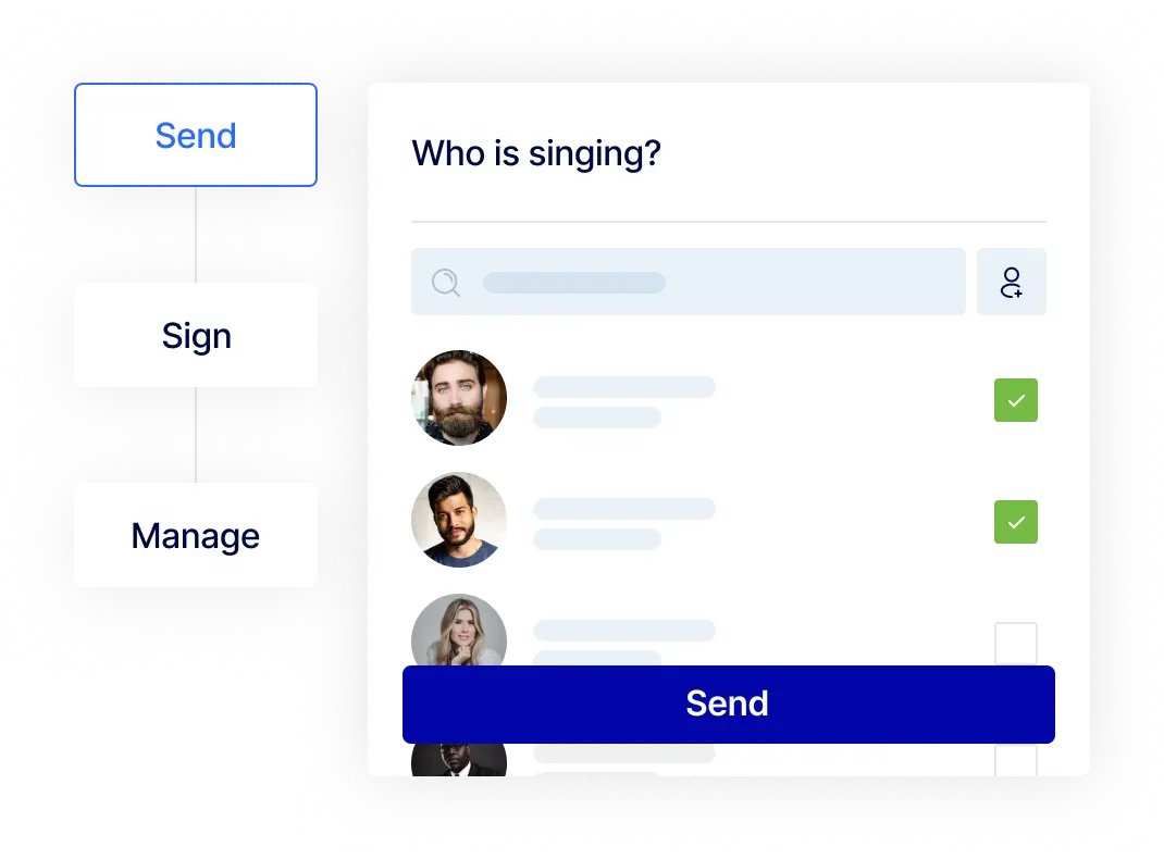 Streamlined e-signing workflow for signing and managing documents