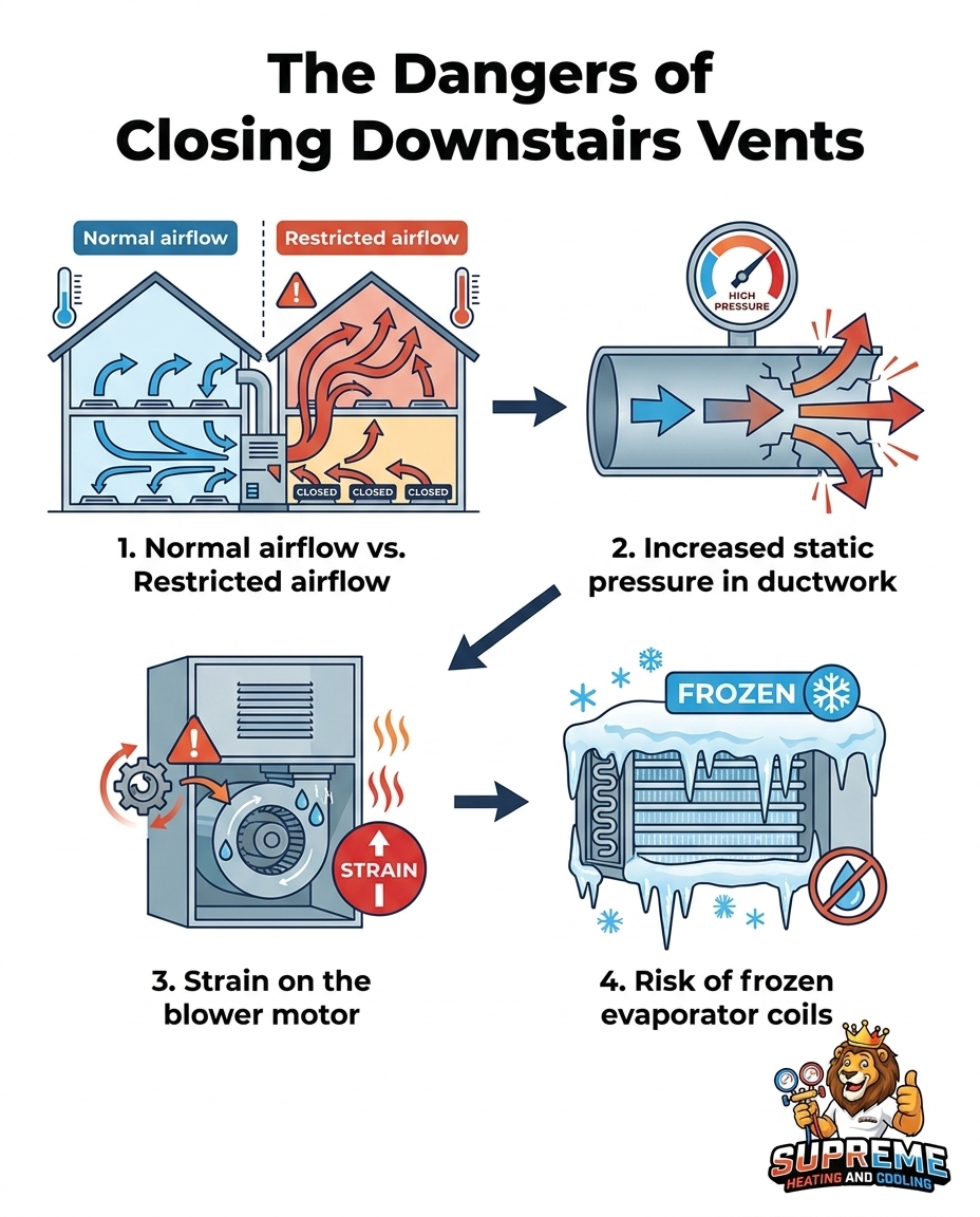 The Dangers of Closing Downstairs Vents