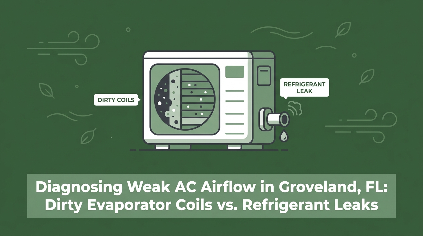 Diagnosing Weak AC Airflow in Groveland: Dirty Evaporator Coils vs. Refrigerant Leaks