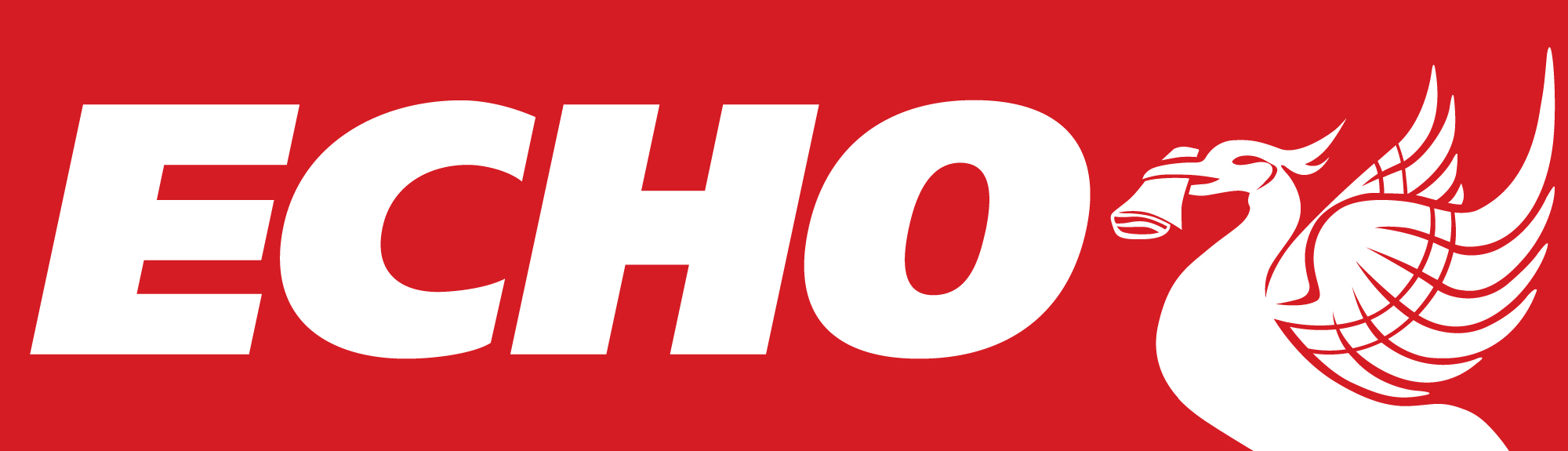 Liverpool Echo logo: white ECHO wordmark and Liver Bird on a red background