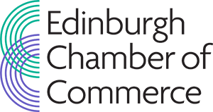 Edinburgh Chamber of Commerce logo with a teal and purple circular graphic