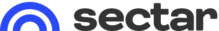 A black and blue logo with the word sectar on it.