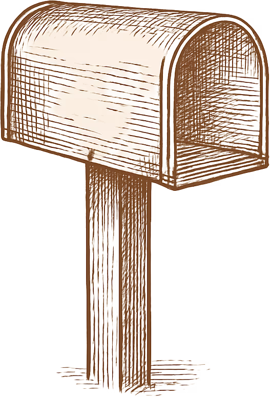 Illustration eines alten Postkastens
